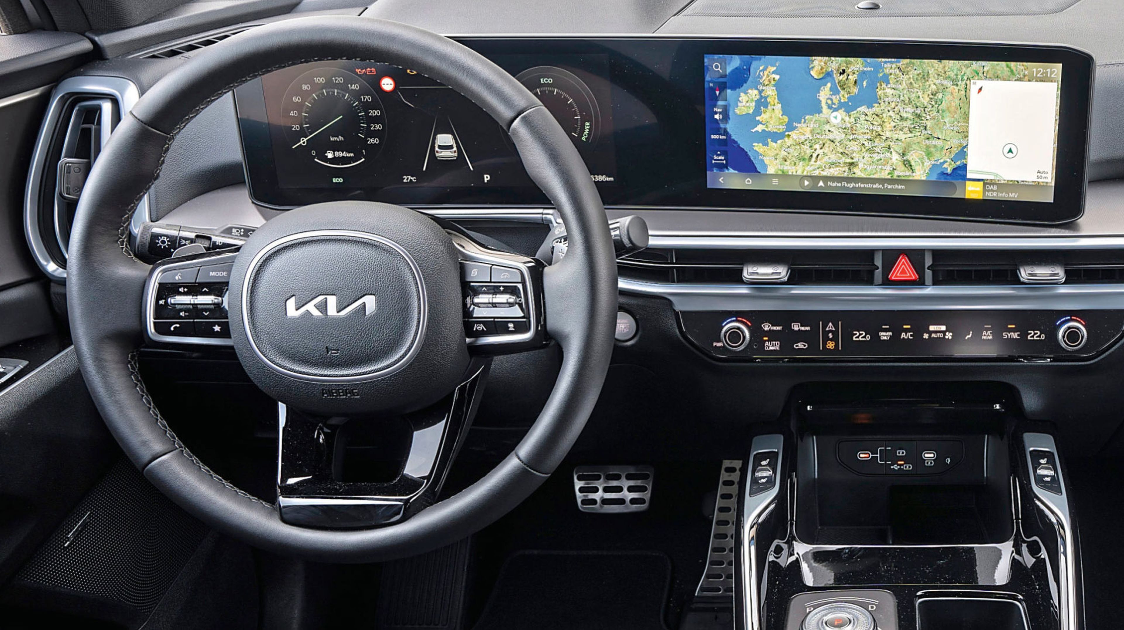 Prueba del Kia Sorento híbrido, cockpit